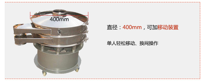 效率高：效率高，設(shè)計精巧耐用，任何分類，粘液均可的篩分。操作簡單：換網(wǎng)容易，操作簡單，清洗方便。網(wǎng)孔不堵塞：網(wǎng)孔不堵塞，粉末不飛揚，可篩至400目或0.028mm，連續(xù)作業(yè)：雜質(zhì)，粗料自動排出，可以連續(xù)作業(yè)。