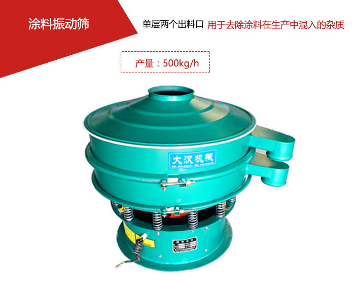 涂料屬于普通不易發(fā)生反應(yīng)的物料，所以涂料振動篩采用的是碳鋼材質(zhì)。