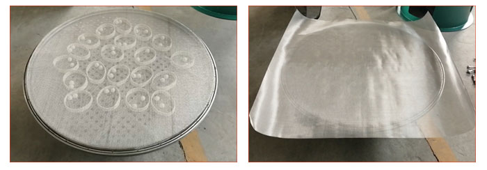 食品振動(dòng)篩篩網(wǎng)安裝步驟1，將篩網(wǎng)平方到子母網(wǎng)架上