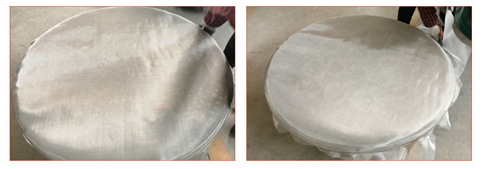 食品振動(dòng)篩篩網(wǎng)安裝步驟2，利用束環(huán)將篩網(wǎng)固定在網(wǎng)架上，并將篩網(wǎng)拉緊。