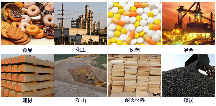 DH-800振動篩適用的行業(yè)：食品，化工，醫(yī)藥，冶金，建材，礦山，耐火材料，煤炭。