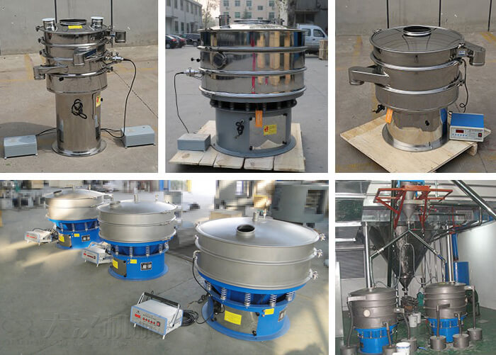 加高式超聲波旋振篩，碳鋼+不銹鋼式超聲波旋振篩，全不銹鋼式超聲波旋振篩，全碳鋼式超聲波旋振篩。